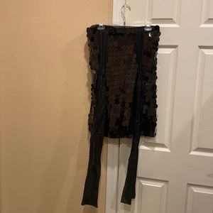 alice + olivia strapless 100% rayon cocktail dress with plastic disc accents